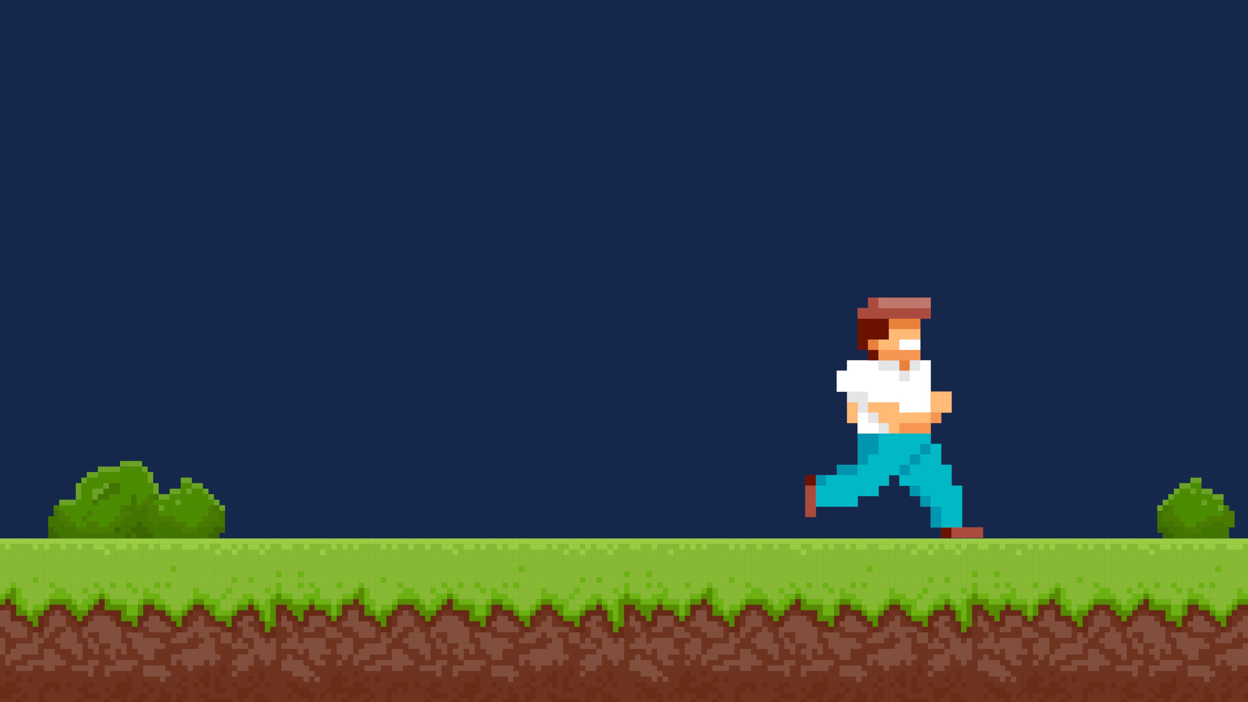 Man running on grass