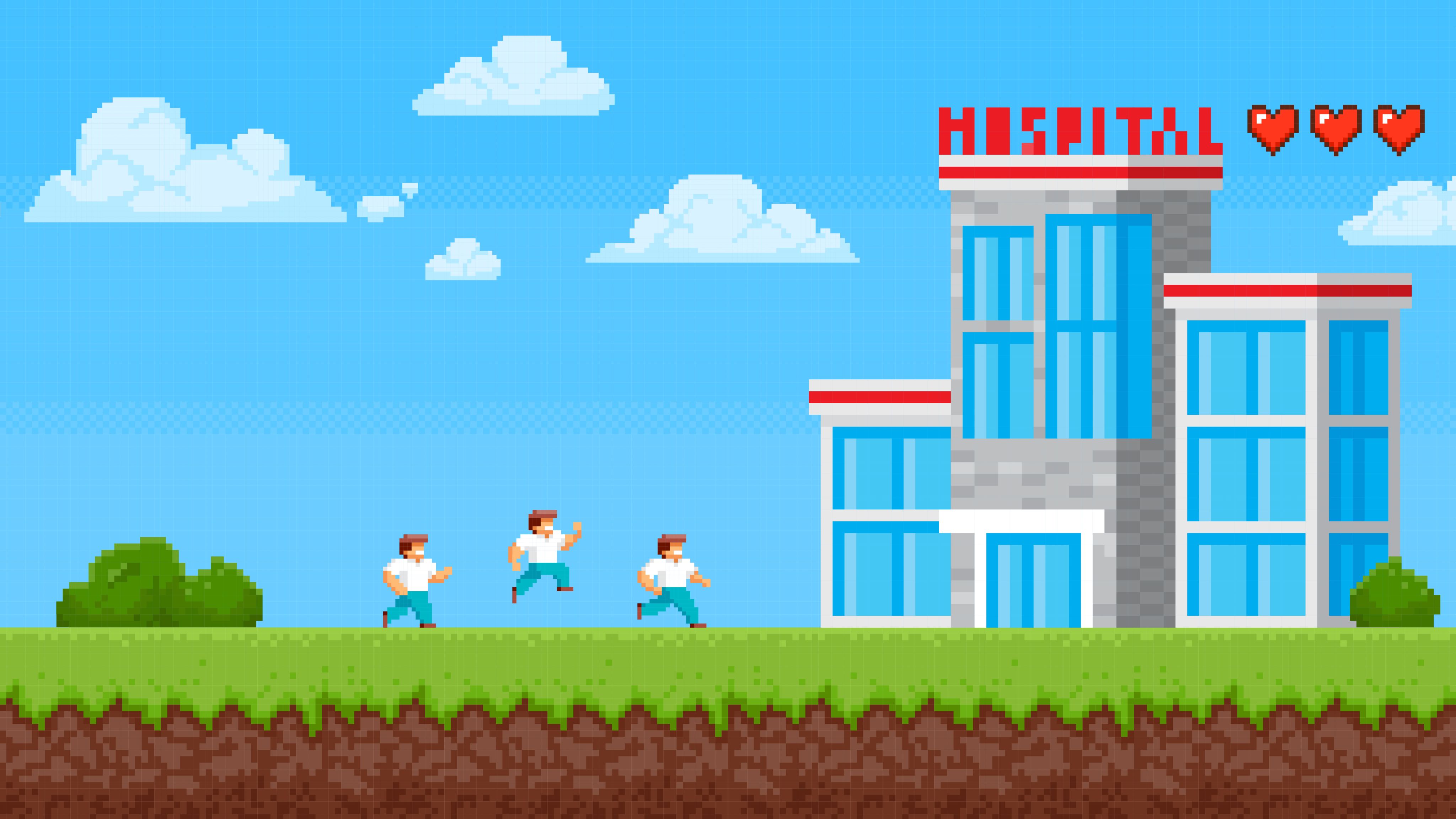 Man running to hospital