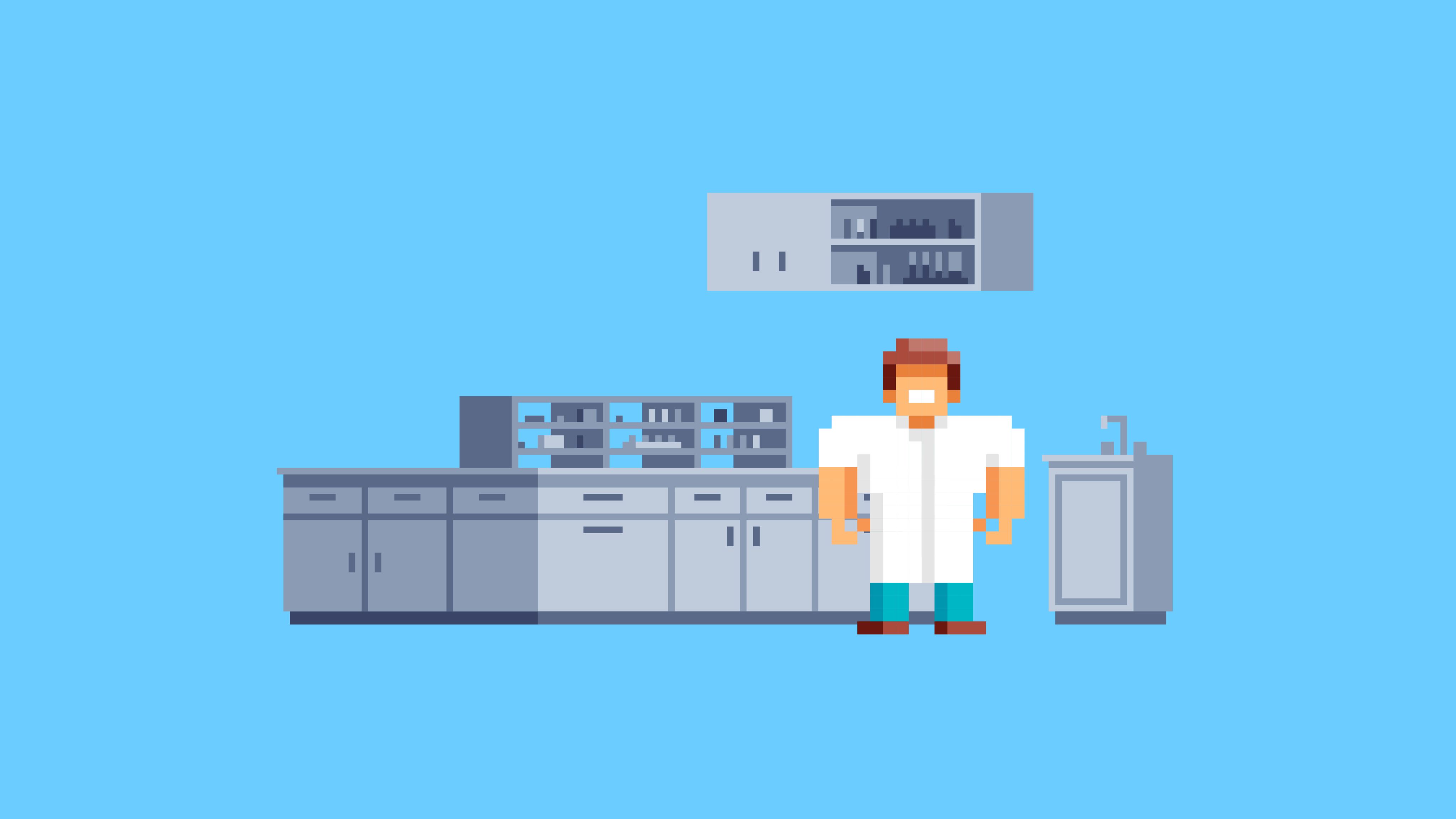 Lab technician standing in a lab