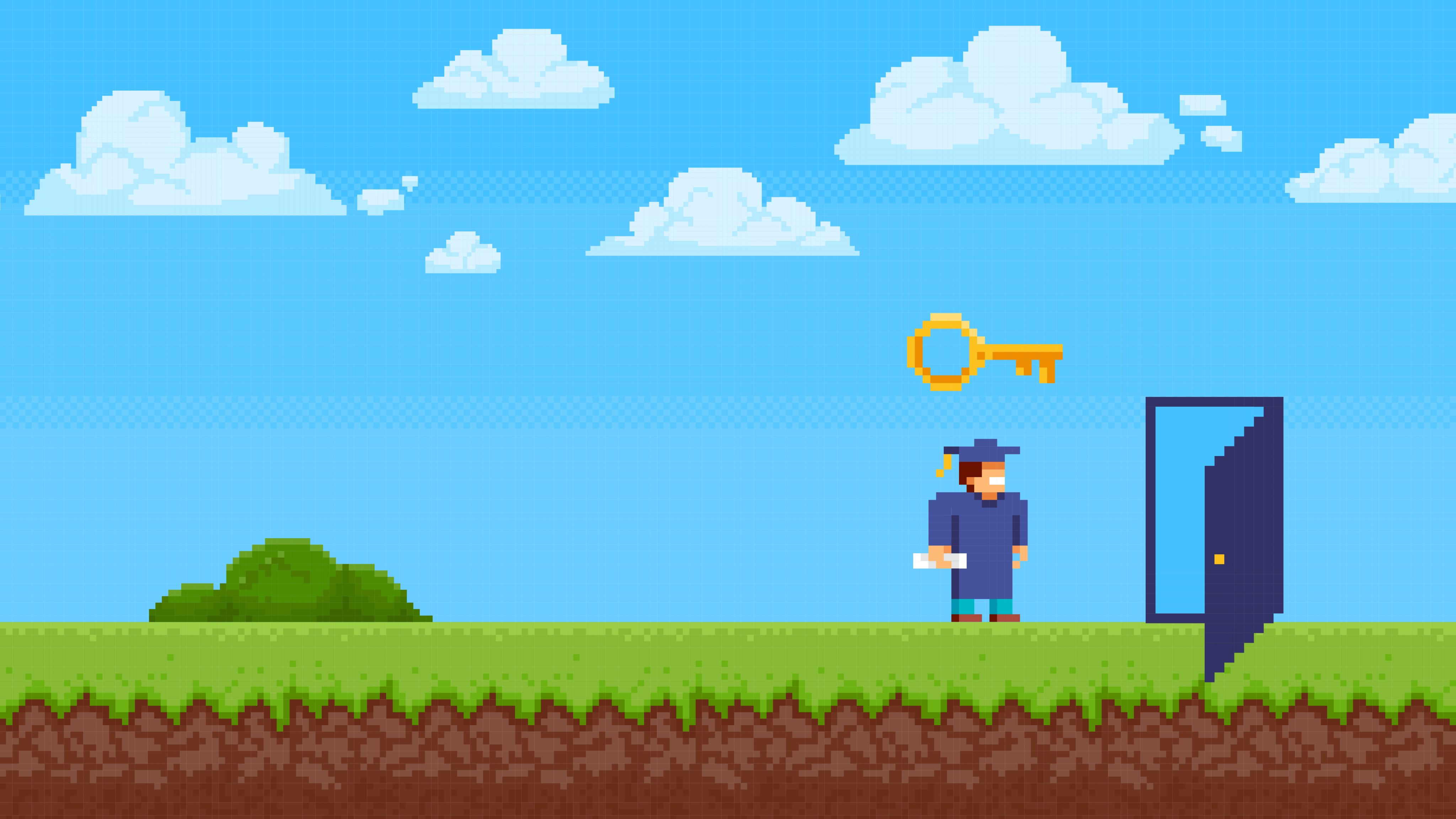 Graduate with diploma on grass with sky background